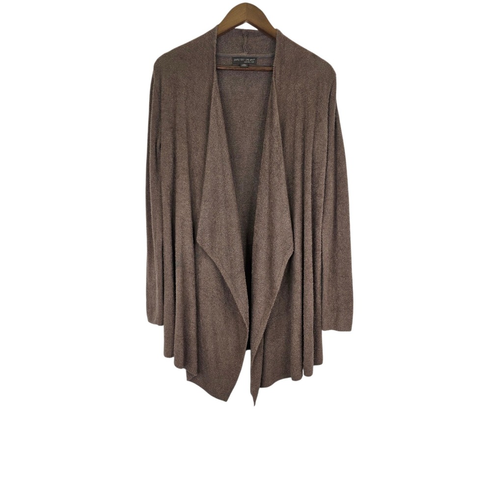 Barefoot Dreams Bamboo Chic Lite Calypso Wrap Cardigan Womens S/M Heather Brown